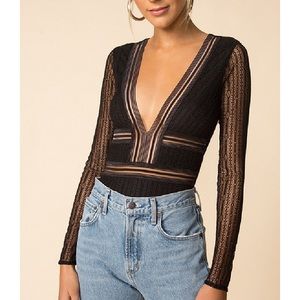 NWT BRITNI deep v bodysuit size xs